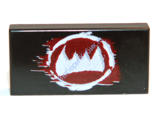 Деталь Лего Плитка 1 х 2 С Рисунком Цвет Черный