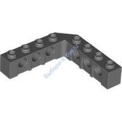 Деталь Лего Техник Кубик С Отверстиями 5 x 5 Изогнутый Правый (1 x 4 - 1 x 4) Цвет Темно-Серый