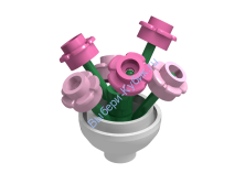 Набор Деталей Лего от Выбери Кубик ГОРШОК С ЦВЕТАМИ