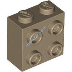 Деталь Лего Кубик Модифицированный 1 x 2 x 1 2/3 С Штырьками На Стороне Цвет Темно-Песочный