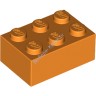 Деталь Лего Кубик 2 х 3 Цвет Оранжевый