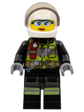 Минифигурка Лего Сити Пожарный Девушка