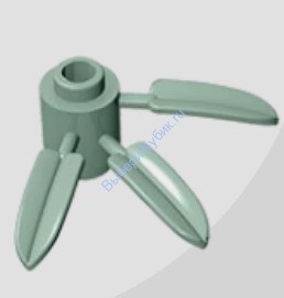 Деталь Аналог Совместимый С Лего Круглый Кубик 1 х 1 С 3 Бамбуковыми Листьями Цвет Песочно-Зеленый