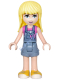 Friends Stephanie, Denim Overall Skirt, Dark Pink Top