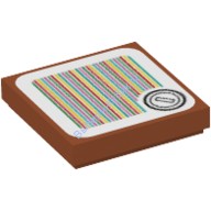 Деталь Лего Плитка 2 х 2 С Рисунком Цвет Темно-Оранжевый