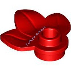 Деталь Лего Пластина Круглая 1 х 1 С 3 Листьями Цвет Красный