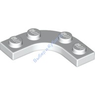 Деталь Лего Пластина Круглый Угол 3 x 3 С Вырезом 2 x 2 Цвет Белый