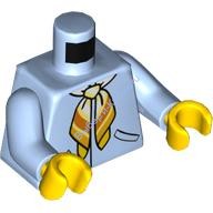 Деталь Лего Торс С Рисунком Цвет Ярко-Светло-Голубой