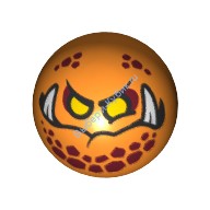 Деталь Лего Техник Деталь Лего Поворотный Шар с Рисунком 1 Цвет Оранжевый