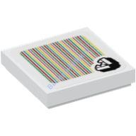 Деталь Лего Плитка 2 х 2 С Декором Цвет Белый