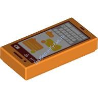 Деталь Лего Плитка 1 х 2 С Декором Цвет Оранжевый