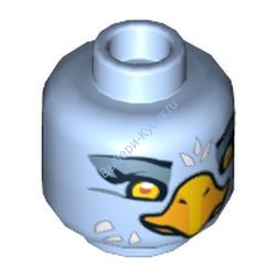 Деталь Лего Голова Минифигурки Двусторонняя Цвет Ярко-Светло-Голубой