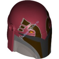 Деталь Лего Шлем С Рисунком Цвет Темно-Красный