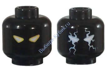 Деталь Лего Голова Минифигурки Двусторонняя Цвет Черный