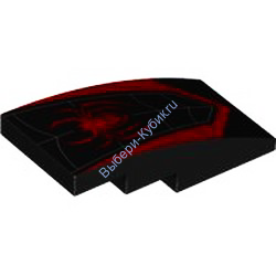 Деталь Лего Скос Изогнутый 4 х 2 С Рисунком Цвет Черный