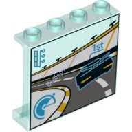 Деталь Лего Панель 1 х 4 х 3 С Рисунком Цвет Прозрачно-Голубой