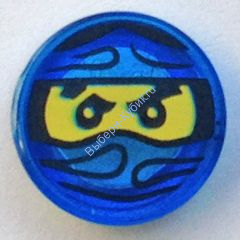 Деталь Лего Плитка Круглая 1 х 1 С Рисунком Цвет Прозрачно-Синий