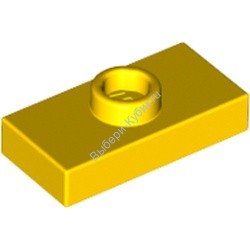 Деталь Лего Пластина 1 x 2 С Штырьком По Центру Цвет Желтый