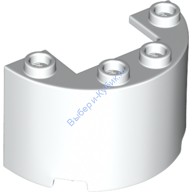 Деталь Лего Половина Цилиндра 2 х 4 х 2 С 1 х 2 Вырезом Цвет Белый
