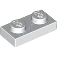 Деталь Лего Пластина 1 х 2 Цвет Белый