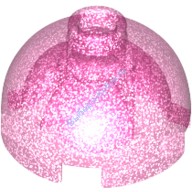 Деталь Лего Кубик Круглый 2 х 2 Верх Купола Цвет Прозрачно-Темно-Розовый Сатин