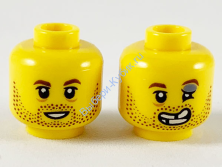 Деталь Лего Голова Минифигурки Двусторонняя Цвет Желтый
