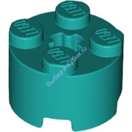 Деталь Лего Кубик Круглый 2 х 2 С Отверстием Под Ось Цвет Темно-Бирюзовый