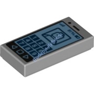 Деталь Лего Плитка 1 х 2 с Мобильным Телефоном Цвет Светло-Серый