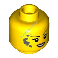 Деталь Лего Голова Минифигурки Двусторонняя Женская Цвет Желтый