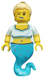 Минифигурка Лего коллекционные (Только минифигурка без подставки и аксессуаров, желтоватый оттенок ног ) Девушка-Джинн