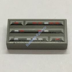 Деталь Лего Плитка 1 х 2 C Компьютер Звездных Войн Цвет Светло-Серый