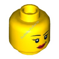 Деталь Лего Голова Минифигурки Двусторонняя Женская Цвет Желтый