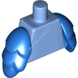 Деталь Лего Торс Без Рисунка Цвет Голубой