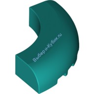 Деталь Лего Кубик Круглый Угол 5 х 5 х 1 Без Штырьков Цвет Темно-Бирюзовый