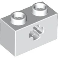 Деталь Лего Техник Кубик 1 х 2 С Отверстием Под Ось Цвет Белый