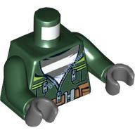 Деталь Лего Торс С Рисунком Цвет Темно-Зеленый