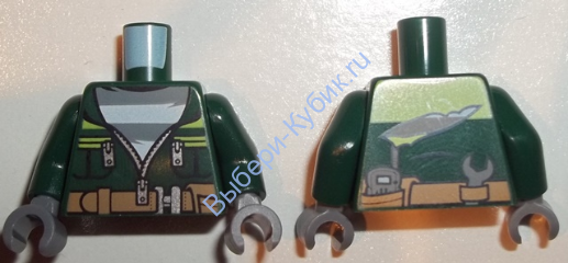 Деталь Лего Торс С Рисунком Цвет Темно-Зеленый