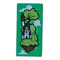 Деталь Лего Плитка 1 х 2 С Рисунком Цвет Прозрачно-Зеленый