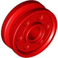 Деталь Лего Диск 18 Мм D х 8 Мм С Поддельными Болтами И Глубокими Спицами С Внутренним Кольцом Цвет Красный