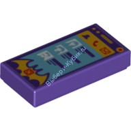 Деталь Лего Плитка 1 х 2 Смартфон Цвет Темно-Фиолетовый