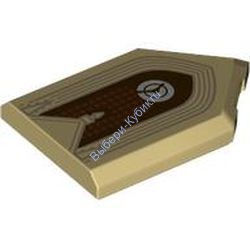 Деталь Лего Плитка Модифицированная 2 х 3 Пятиугольная С Рисунком Часовой Башни Цвет Песочный