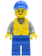 Минифигурка Лего Сити - Coast Guard City - Crew Member, Blue Cap with Hole
