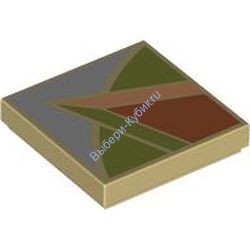 Деталь Лего Плитка 2 х 2 С Рисунком Цвет Песочный