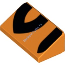 Деталь Лего Скос 1 х 2 х 2/3 С Рисунком Цвет Оранжевый