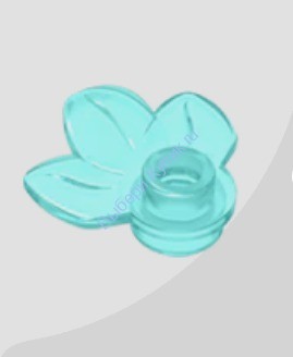 Деталь Аналог Совместимый С Лего Пластина Круглая 1 Х 1 С 3 Листьями Цвет Прозрачно-Голубой