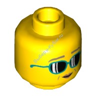 Деталь Лего Голова Минифигурки Двусторонняя Женская Цвет Желтый