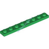 Деталь Лего Пластина 1 х 8 Цвет Зеленый