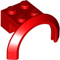 Деталь Лего Автомобильное Крыло 4 x 2 1/2 x 1 2/3 С Аркой Круглое Цвет Красный