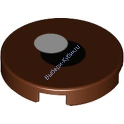 Деталь Лего Плитка Круглая 2 х 2 С Рисунком Цвет Коричневый