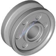 Деталь Лего Диск 18 Мм D х 8 Мм С Поддельными Болтами И Глубокими Спицами С Внутренним Кольцом Цвет Светло-Серый